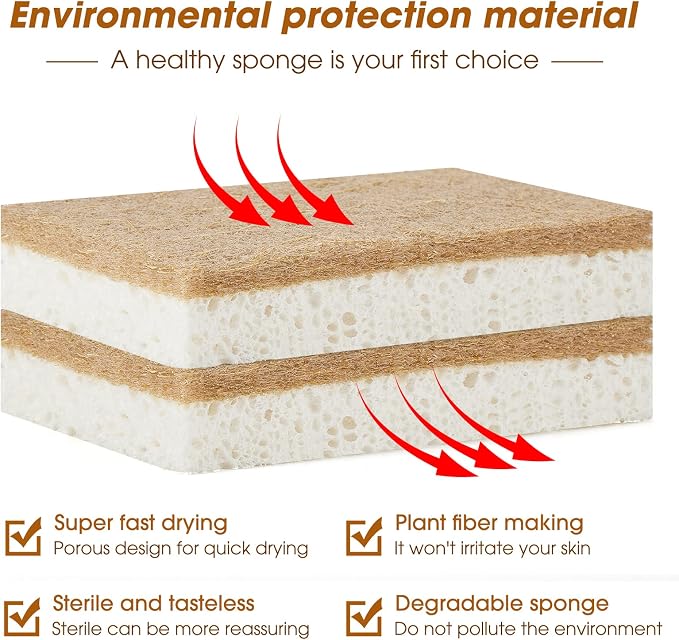 GREENTH PRO 10 Pack Nature Dish Sponge - Image 4