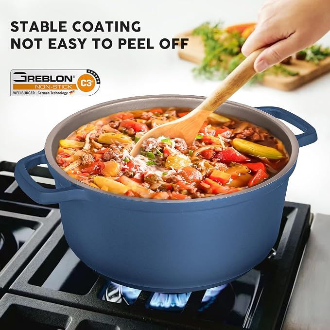 Large Dutch Oven Pot with Lid-7.5QT Cast Aluminum Oven Pot with Two Handles - Image 4
