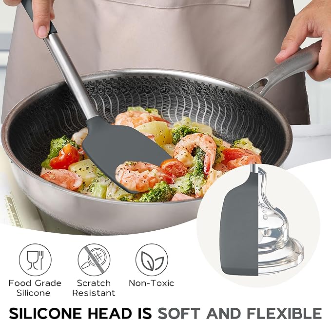 Onader Kitchen Cooking Utensils Set of 15, Silicone and Stainless Steel - Image 7