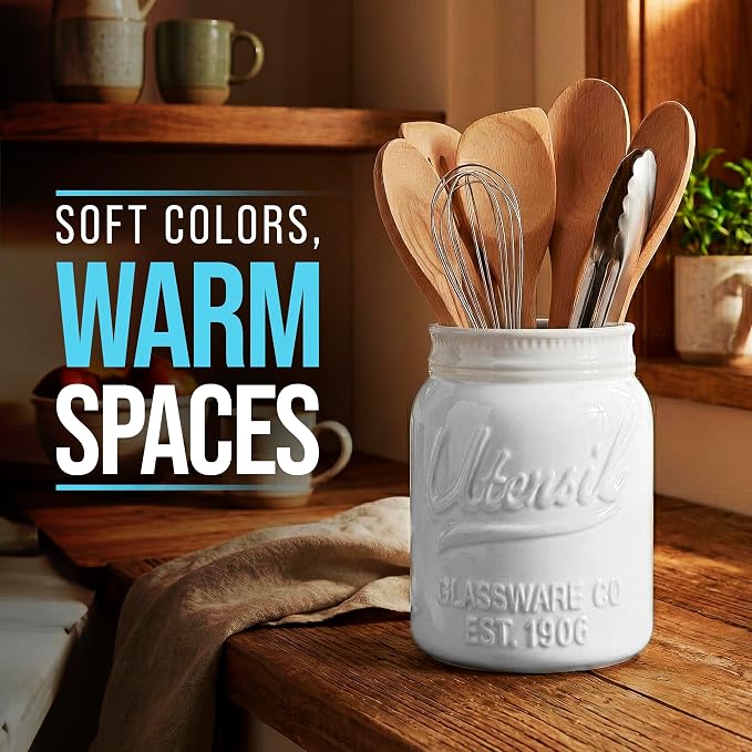 Comfify Wide Mouth Mason Jar Utensil Holder Decorative Kitchenware Organizer - Image 5