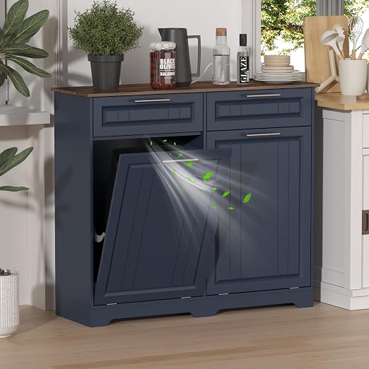 Double 10 Gallon Tilt Out Trash Can Cabinet by JMHDYG