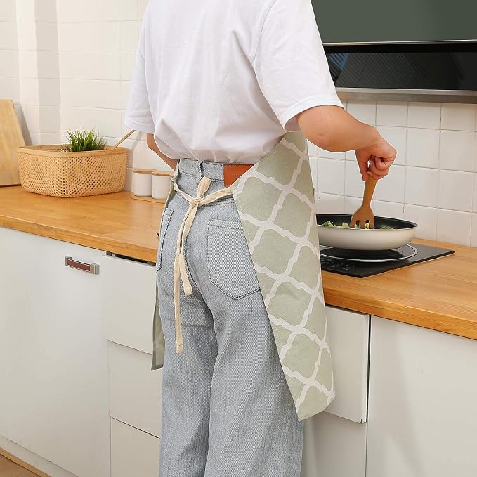 Tosewever 2 Pack Cotton Adjustable Bib Apron - Image 8
