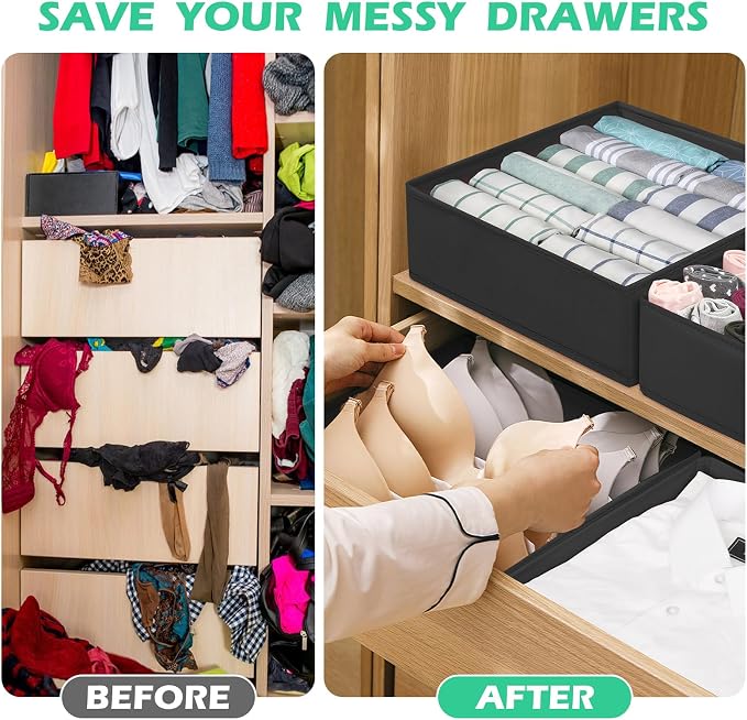 Drawer Clothes Organizer 16-Pack, Fabric Folding Wardrobe Organizer, Can Store - Image 3