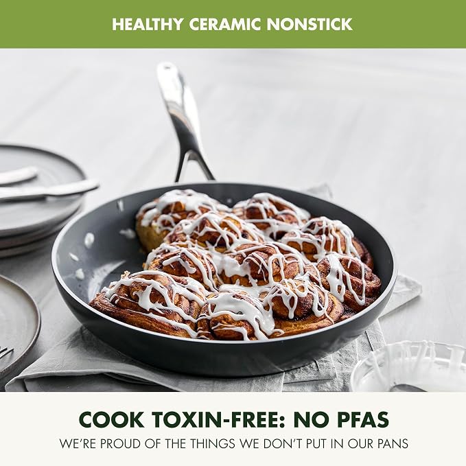 GreenPan Valencia Pro Ceramic Nonstick 22 Piece Cookware Set, Hard Anodized - Image 4