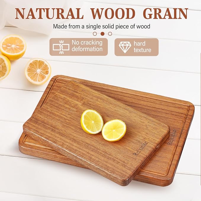 Solid Teak Wood Cutting Board One Piece Non Glued Extra Large Thick Crack - Image 4