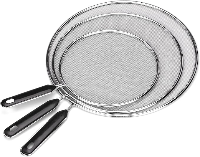 Splatter Screen for Frying Pan 13" 11.5" 9.8" Stainless Steel Fine Mesh Grease by Unknown