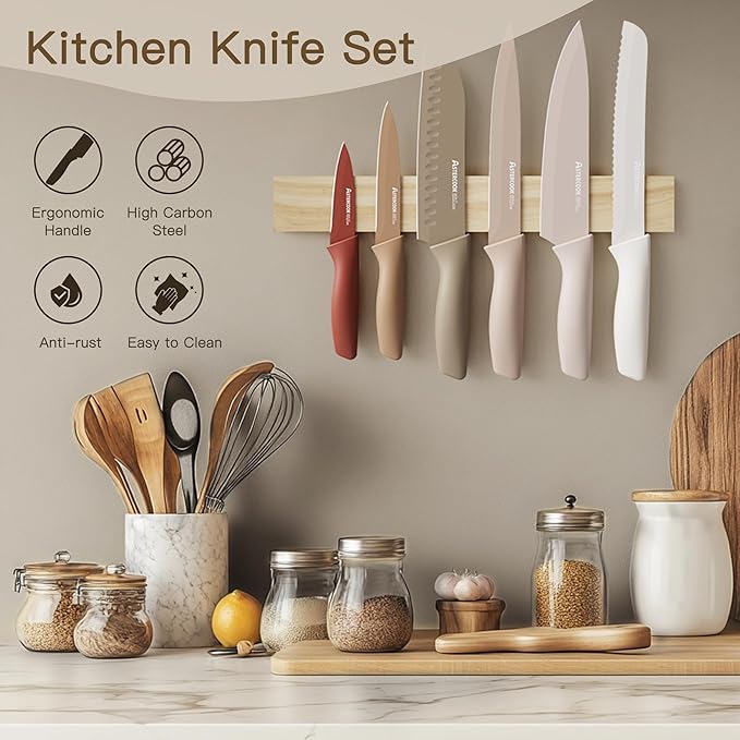 Astercook Knife Set, 13 Pieces Kitchen Knives Set - Image 3