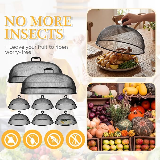 Hicarer 16 Pcs Metal Mesh Screen Food Cover - Image 6