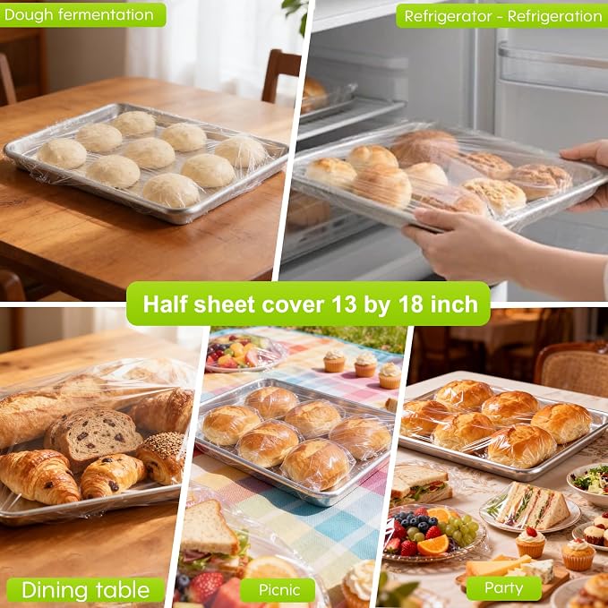 100pcs Extra Large Bowl Covers For Bread Proofing, Fits baking pans up to 13x18 - Image 7
