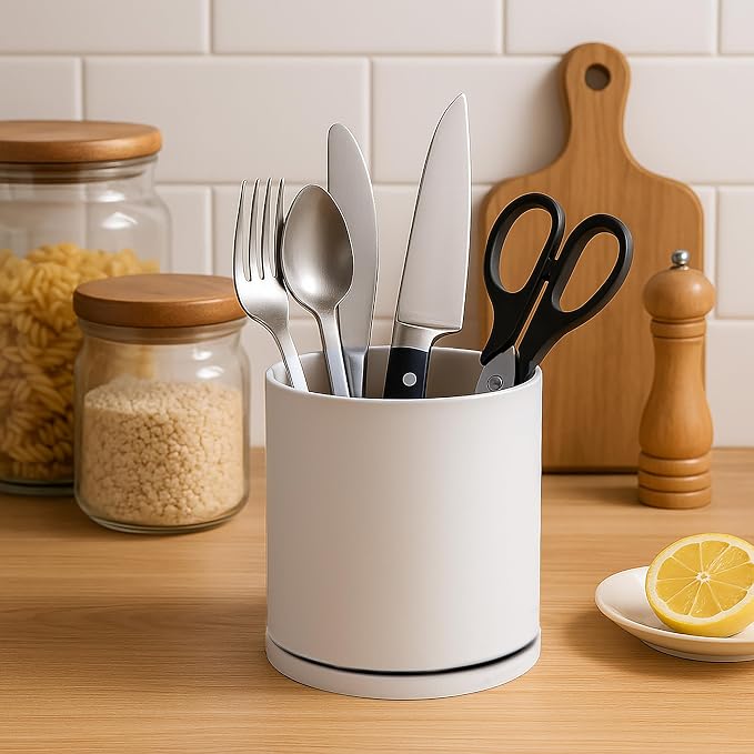 D'vine Dev 360° Rotating Utensil Holder – 5" Kitchen Utensil Crock - Image 6