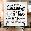 Coffee Bar Sign, Love is Brewing Farmhouse Tabletop Decor, Coffee and Tea Lover by TIRYWT
