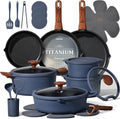 CAROTE 30-Piece Titanium Cookware Set, Nonstick Pots and Pans Set by CAROTE