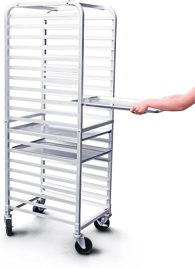 New Star Foodservice 36527 Commercial-Grade Aluminum 20-Tier Sheet Pan/Bun Pan - Image 2