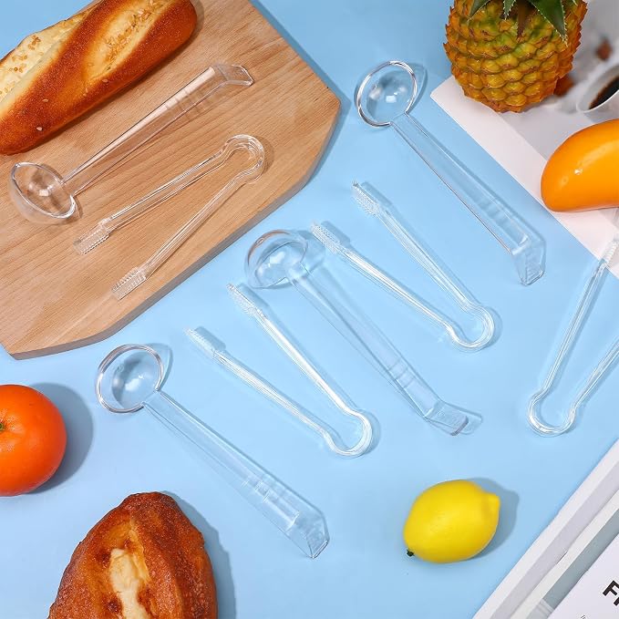 12 Pieces Plastic Serving Utensils Set Including 6 Pcs 1 oz Small Ladle and 6 - Image 5