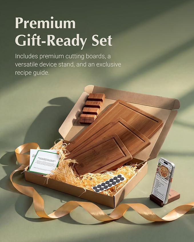 JINGNING Deep-Carbonized Bamboo Cutting Board Set - Image 2
