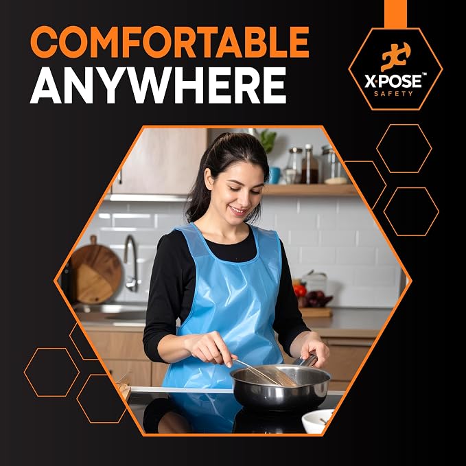 Xpose Safety 300 Blue Plastic Disposable Aprons - Image 6