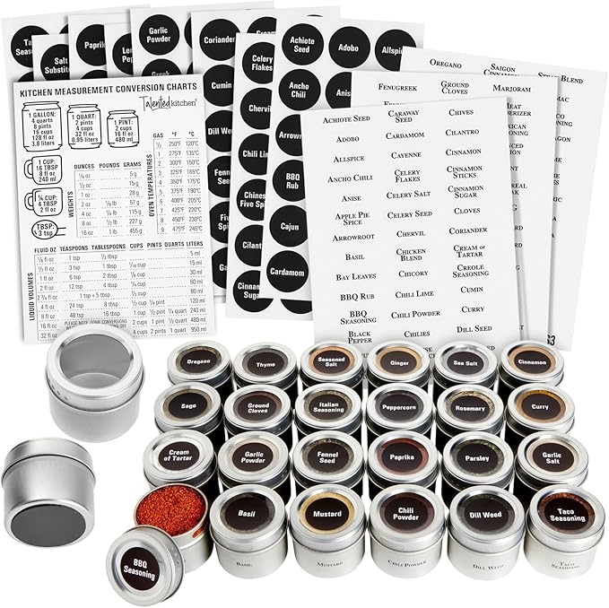 Talented Kitchen Magnetic Spice Jars - 3 oz by TalentedKitchen