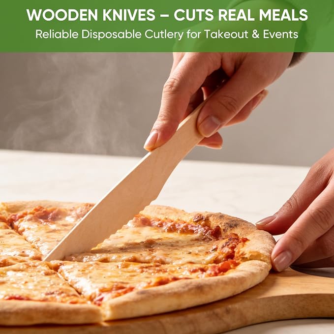 Disposable Wooden Utensils Set, Compostable Utensils, Disposable Cutlery - Image 2