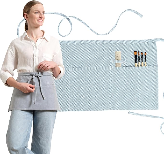 MEEMA Chef Waist Apron Cotton Fabric |Washable & Breathable Waitress & Server by MEEMA