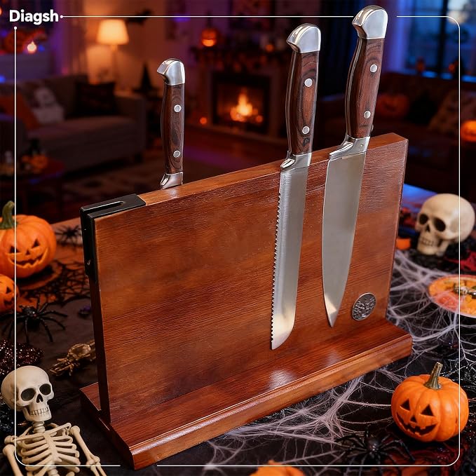 Knife Set with Block, Magnetic Knife Block Set with Knives - Image 7