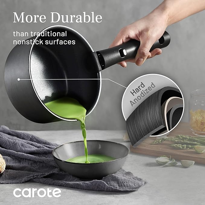 CAROTE 20pcs 4-Ply Premium Hard Anodized Pots and Pans Set Non Stick - Image 4