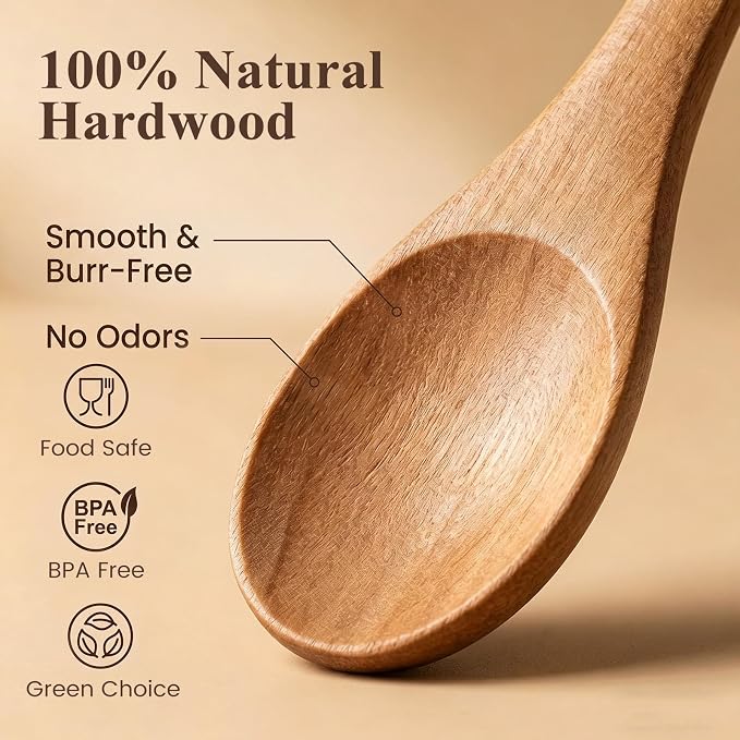 HANSGO Small Wooden Spoons, 6 Inches - Image 6