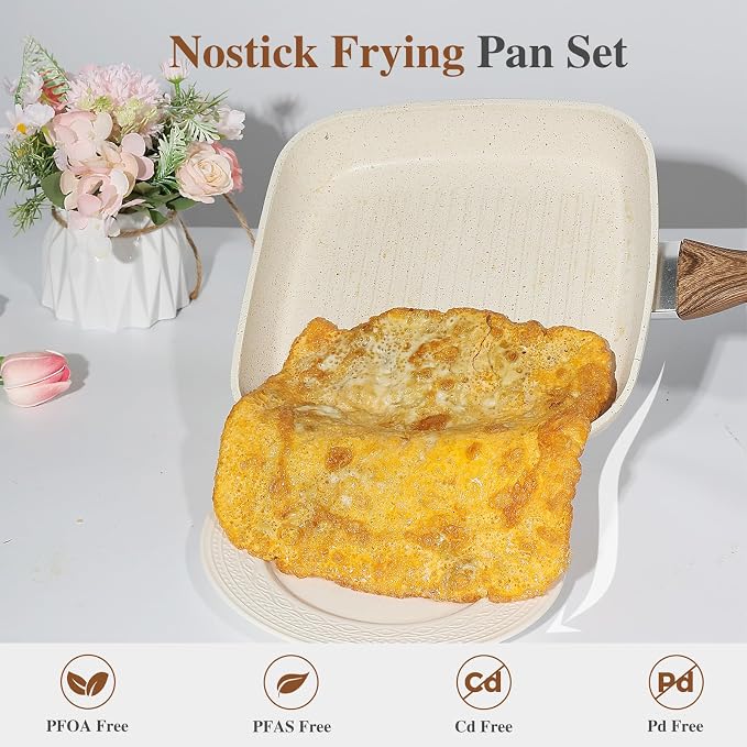 3 Pcs Pots and Pans Set, Nonstick & Non-Toxic Healthy Pots and Pans - Image 5