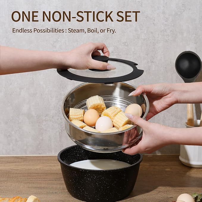 BECIGAR Nonstick Ceramic Cookware Set 21PCS - Image 9
