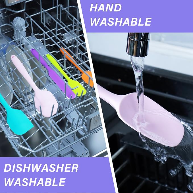 Silicone Spatula Set, 5 Piece Food Grade Rubber Spatulas - Image 5