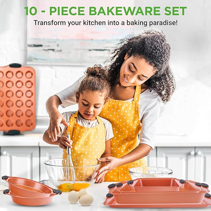 NutriChef 10-Piece Nonstick Baking Pans Set – Bakeware Sets - Image 2