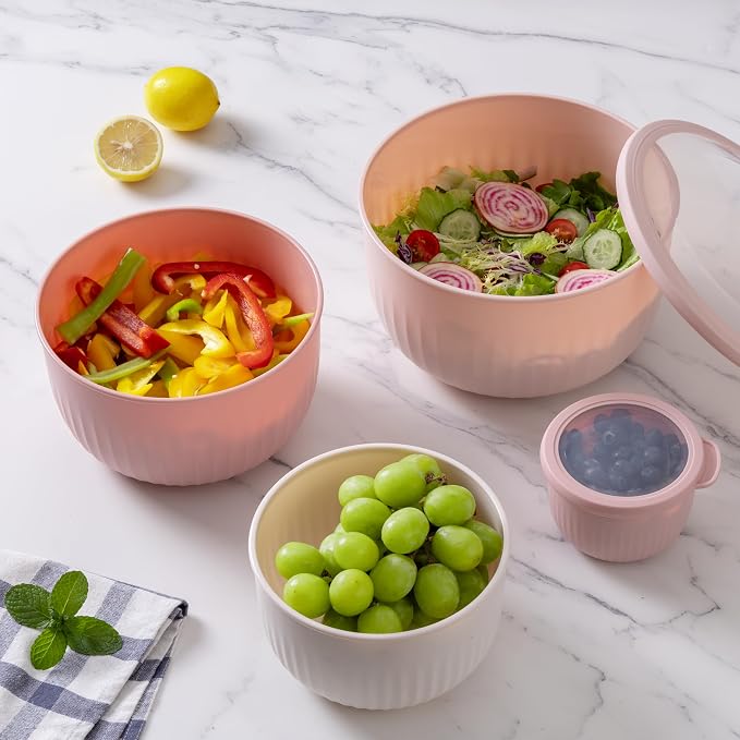 COOK WITH COLOR Prep Bowls with Lids- Wide and Deep Nesting Plastic Small - Image 5