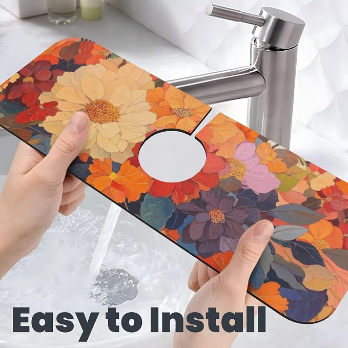 Colorful Floral Dish Drying Mat - Image 8
