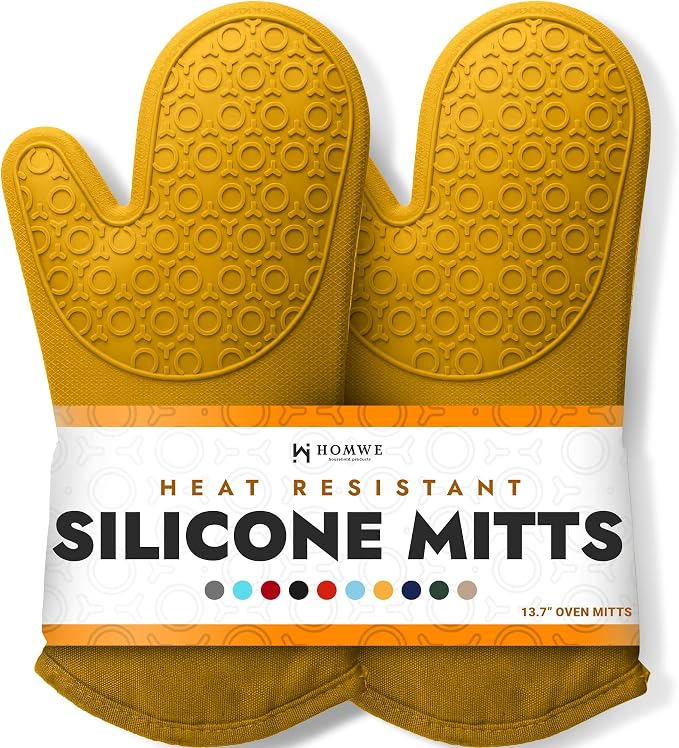 BPA-Free Soft Silicone Oven Mitts by HOMWE