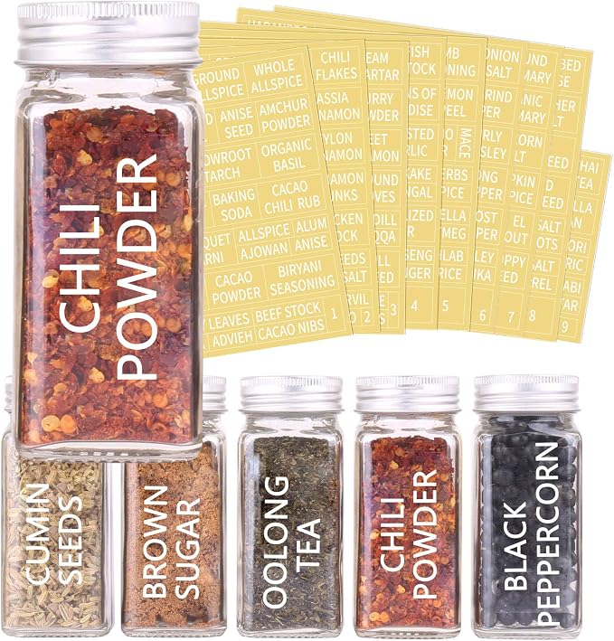 SWOMMOLY 42 Glass Spice Jars - Image 3