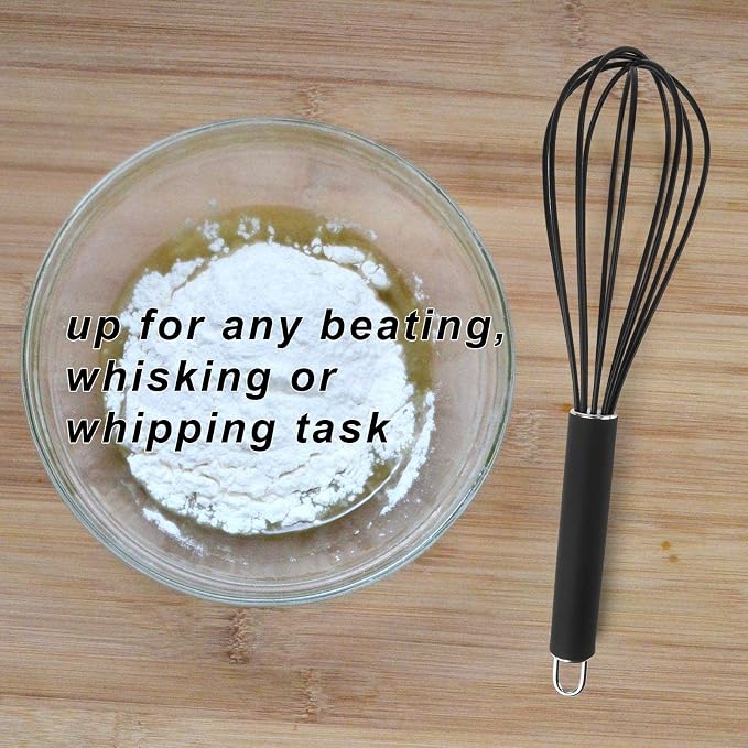 GorGin high temperature and easy to clean silicone whisk, 10 inch, grip good - Image 5