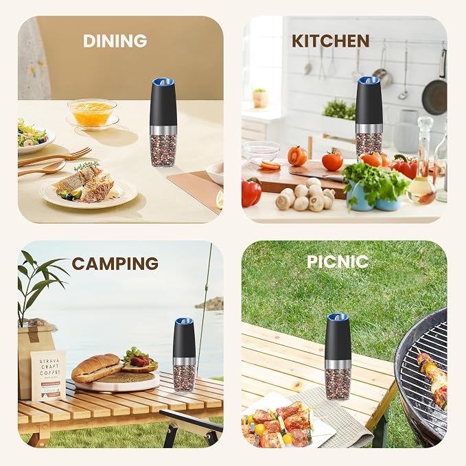 Gravity Electric Salt And Pepper Grinder, Automatic Salt And Pepper Grinder - Image 7