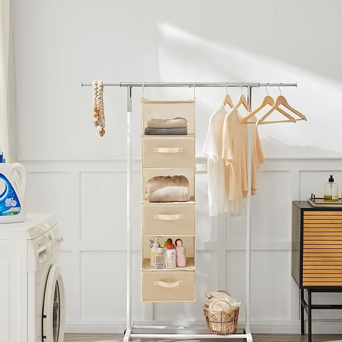 MAX Houser 6 Tier Shelf Hanging Closet Organizer, Closet Hanging Shelf - Image 5