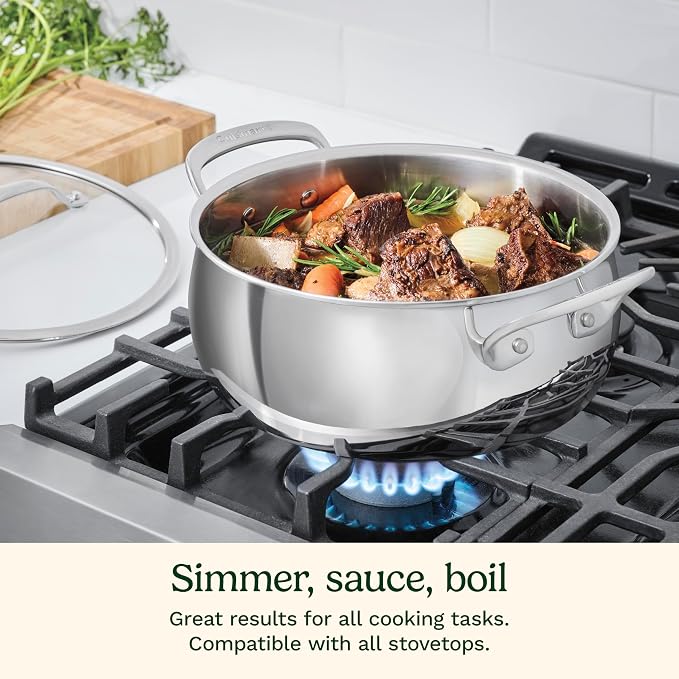 Cuisinart PureClad™ Triple Ply Stainless Steel 4.5 Qt. Dutch Oven w/Cover - Image 7