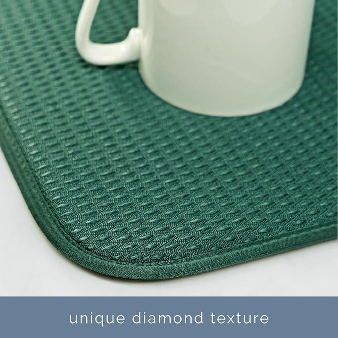 S&T INC. Dish Drying Mat XL, 18” x 24”, Absorbent Microfiber Kitchen Counter Mat - Image 3