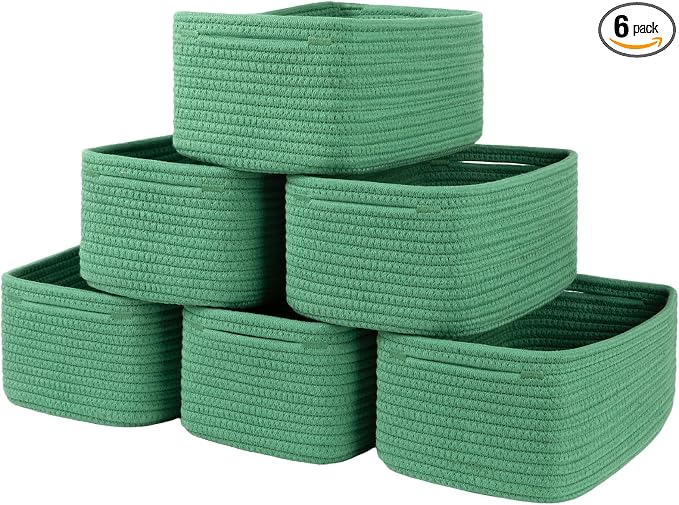 OIASKET 6 Pack Storage Baskets for Shelves, Small Baskets for Shelves, Cute by OIASKET