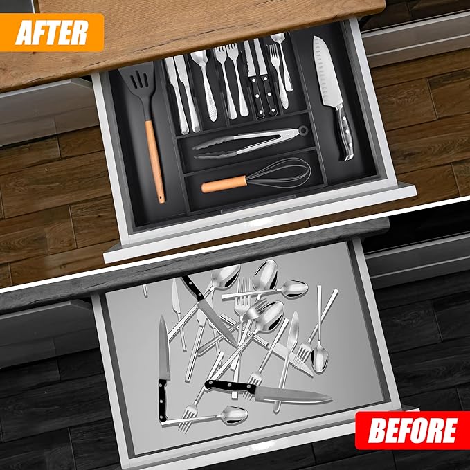 Bellsal Large Premium Bamboo Silverware Organizer - Image 3