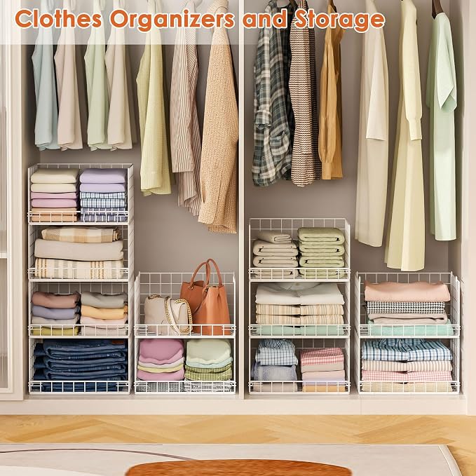 Yociyoga 8-Tier Stackable Closet Organizers and Storage Shelves, Foldable - Image 8