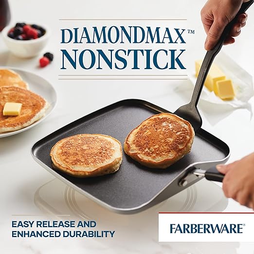 Farberware Cookstart DiamondMax Nonstick Square Deep Grill Pan/Griddle - Image 4