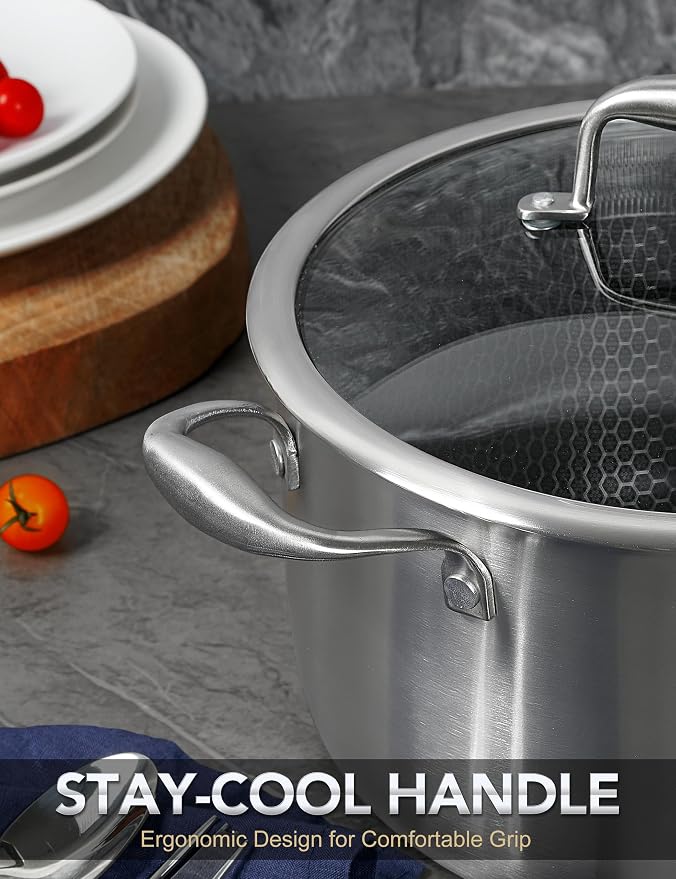 MICHELANGELO Tri-ply Stainless Steel Stock Pot, 8-Quart Stockpot - Image 6