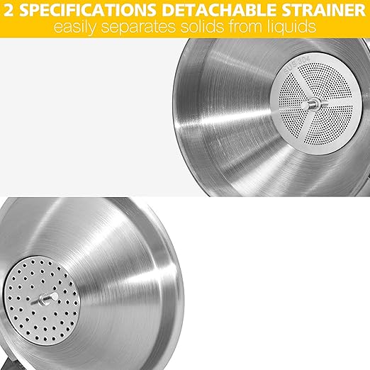 Anaeat Stainless Steel Kitchen Funnel, Oils & 1 Pc Cleaning Brush - Image 5