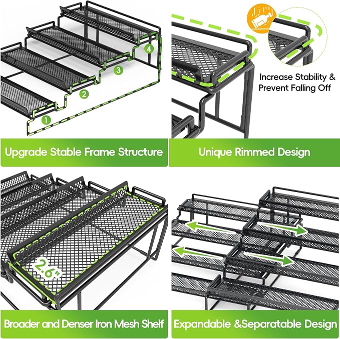 4 Tier Adjustable Spice Rack Organizer - Image 4