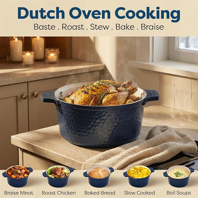 Gotham Steel Hammered 5 Qt Lightweight Dutch Oven Pot - Image 10