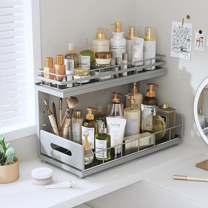 Under Sink Organizer Upgrade To Professional Rails, 2-Tier Dual Pull Out - Image 8