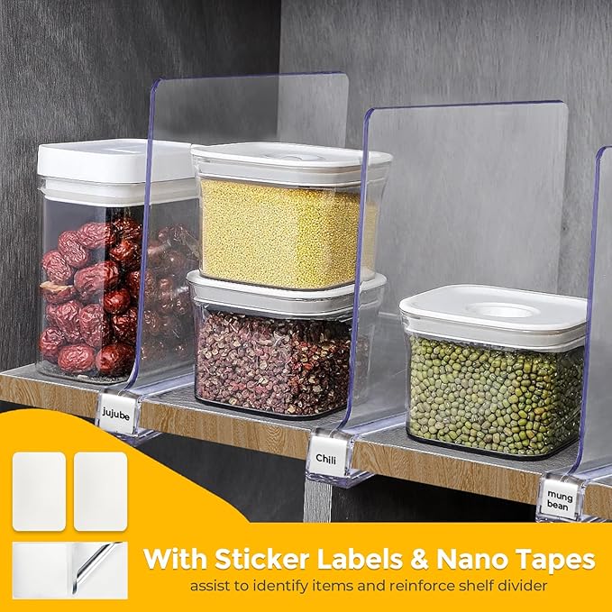 JOY DECOR 8 Pack Acrylic Clear Shelf Dividers - Image 4