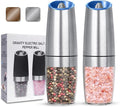 UNNEES Gravity Electric Salt and Pepper Grinder set of 2, Automatic Salt And by UNNEES